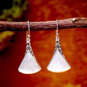 Beautiful New Mother-of-Pearl & Sterling Silver Drop Earrings